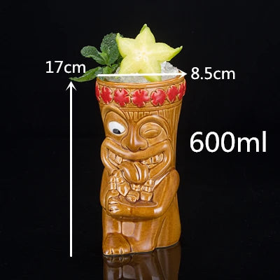 400ml Tiki Mugs Cocktail Cup Beer Wine Mug Ceramic Tiki Mugs Art Crafts Creative Hawaii Mugs